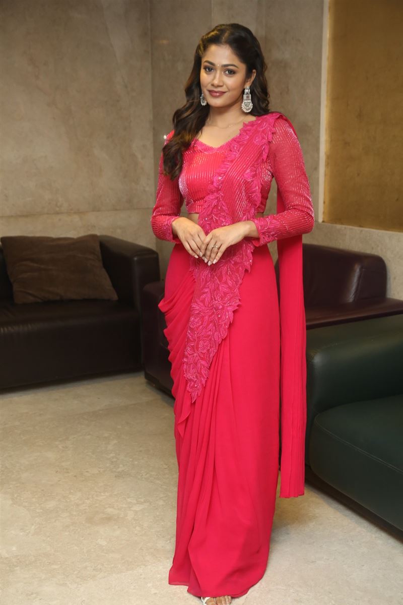 Telugu Girl Payal Radhakrishna Stills in Red Dress